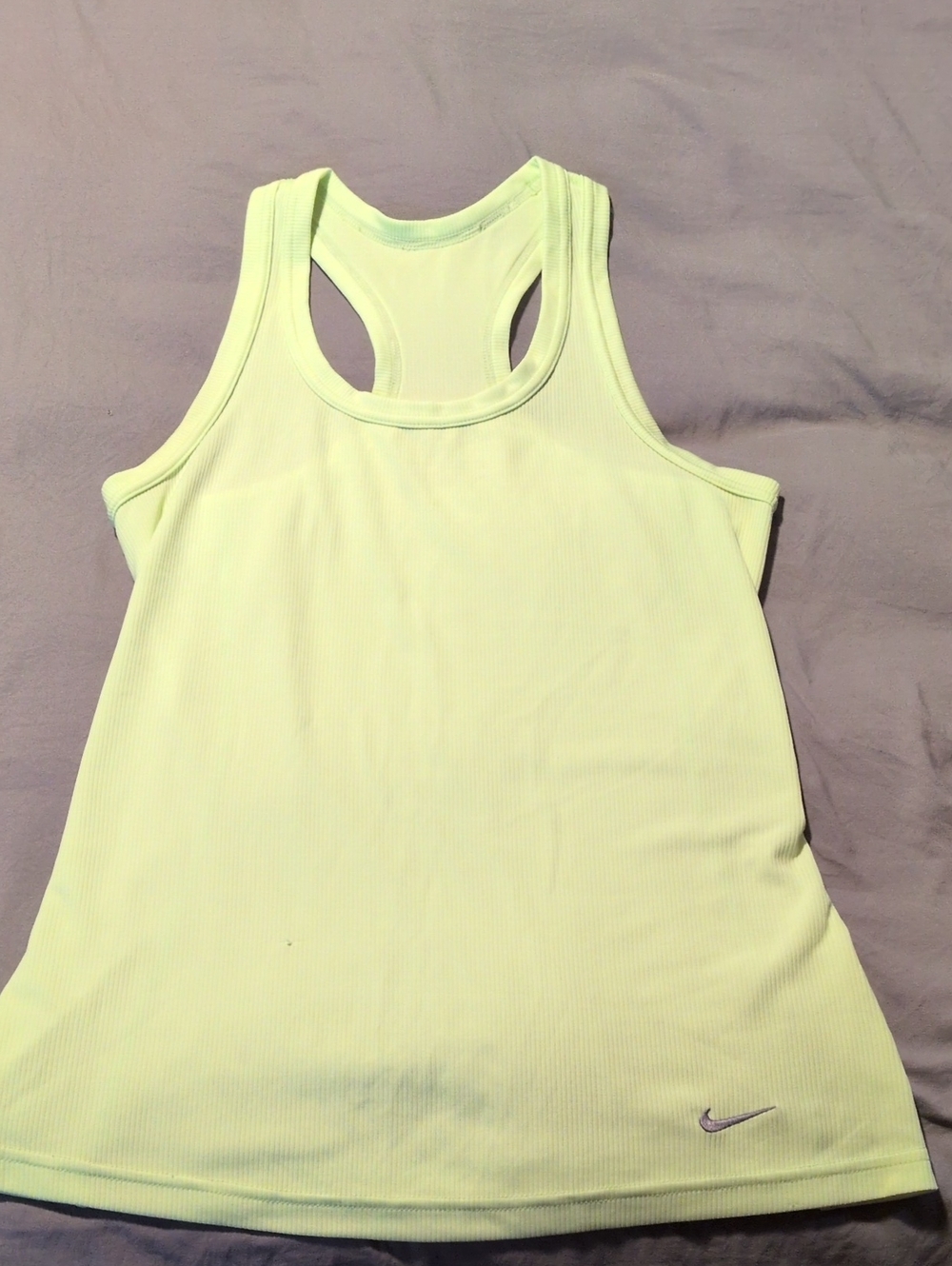 Nike Women's Pale Yellow Racerback Tank with Swoosh